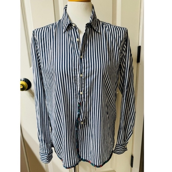 Anthropologie x Holding Horses Striped Button Front Shirt - Picture 3 of 15